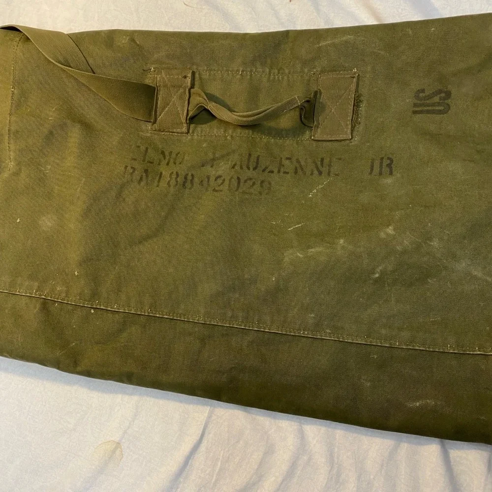 Vintage US Army Canvas Sea Bag Duffel Korean Vietnam Era‎ RA18842029
